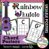 Rainbow Ukulele Chord Chart Posters Posters